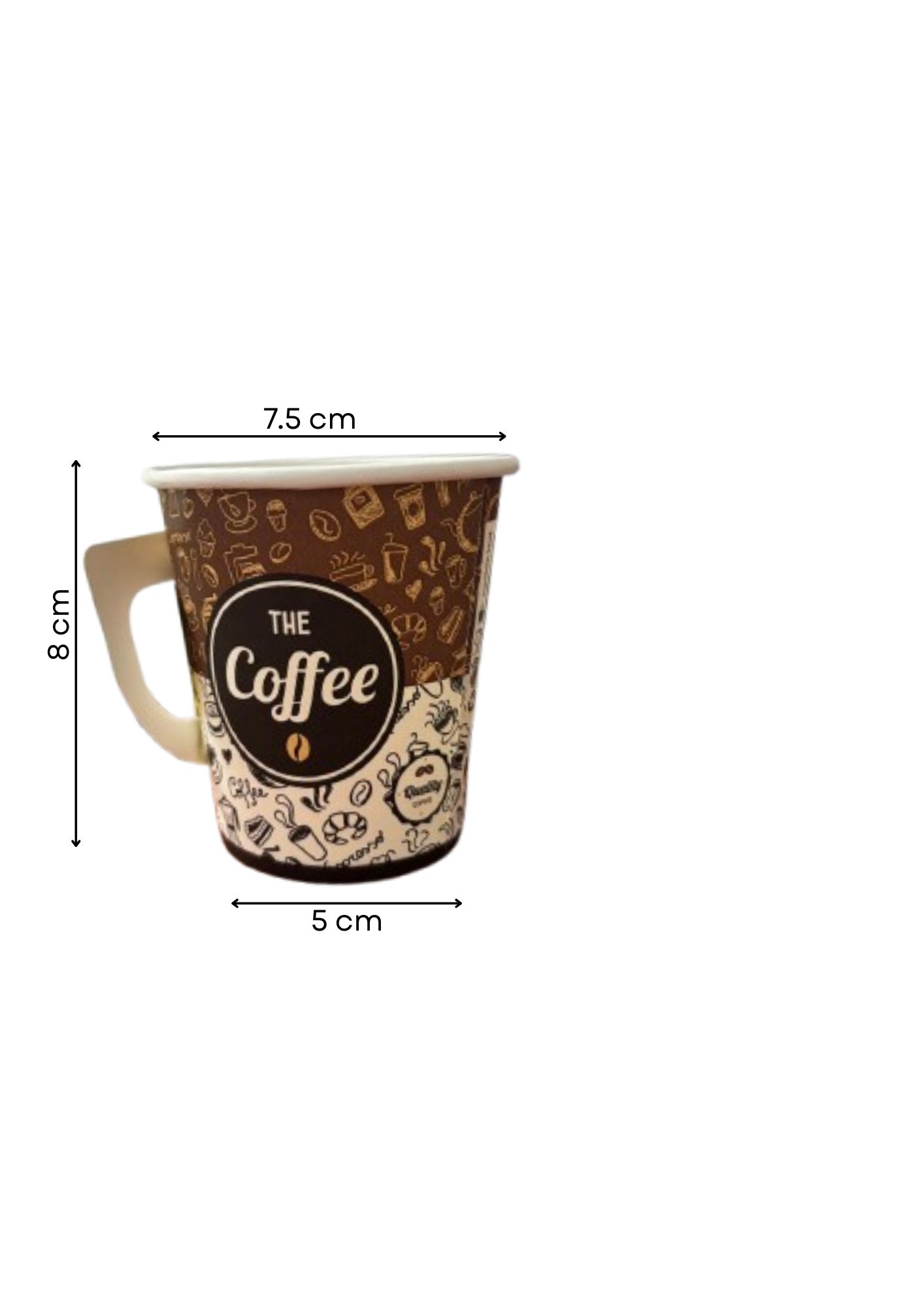 Paper Cup – 7oz with Handle (1000pcs) measure