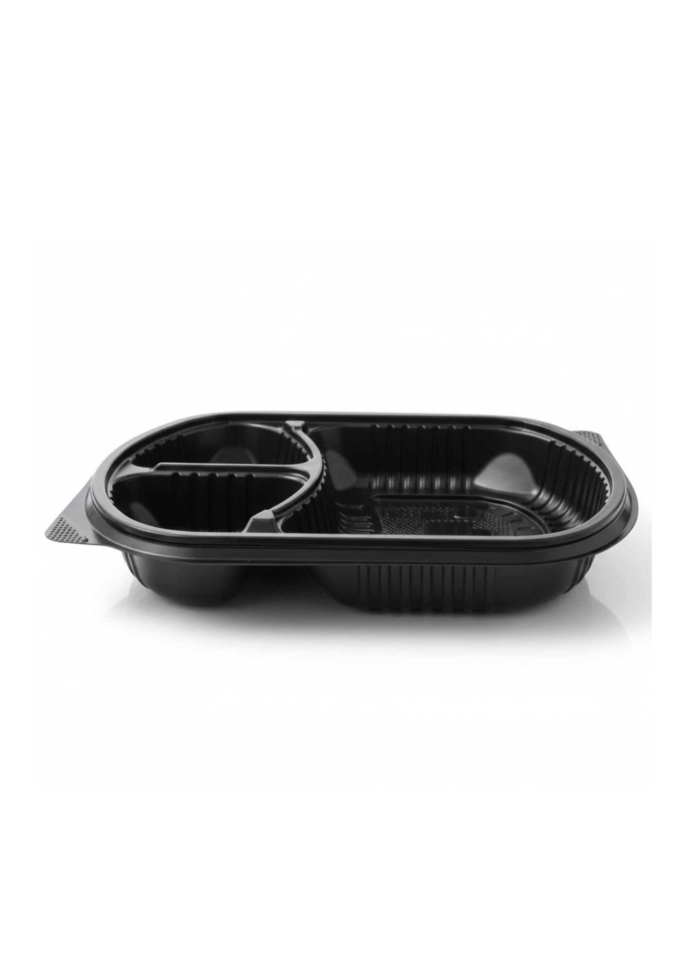 Black Base Container with Lid 3- Compartments