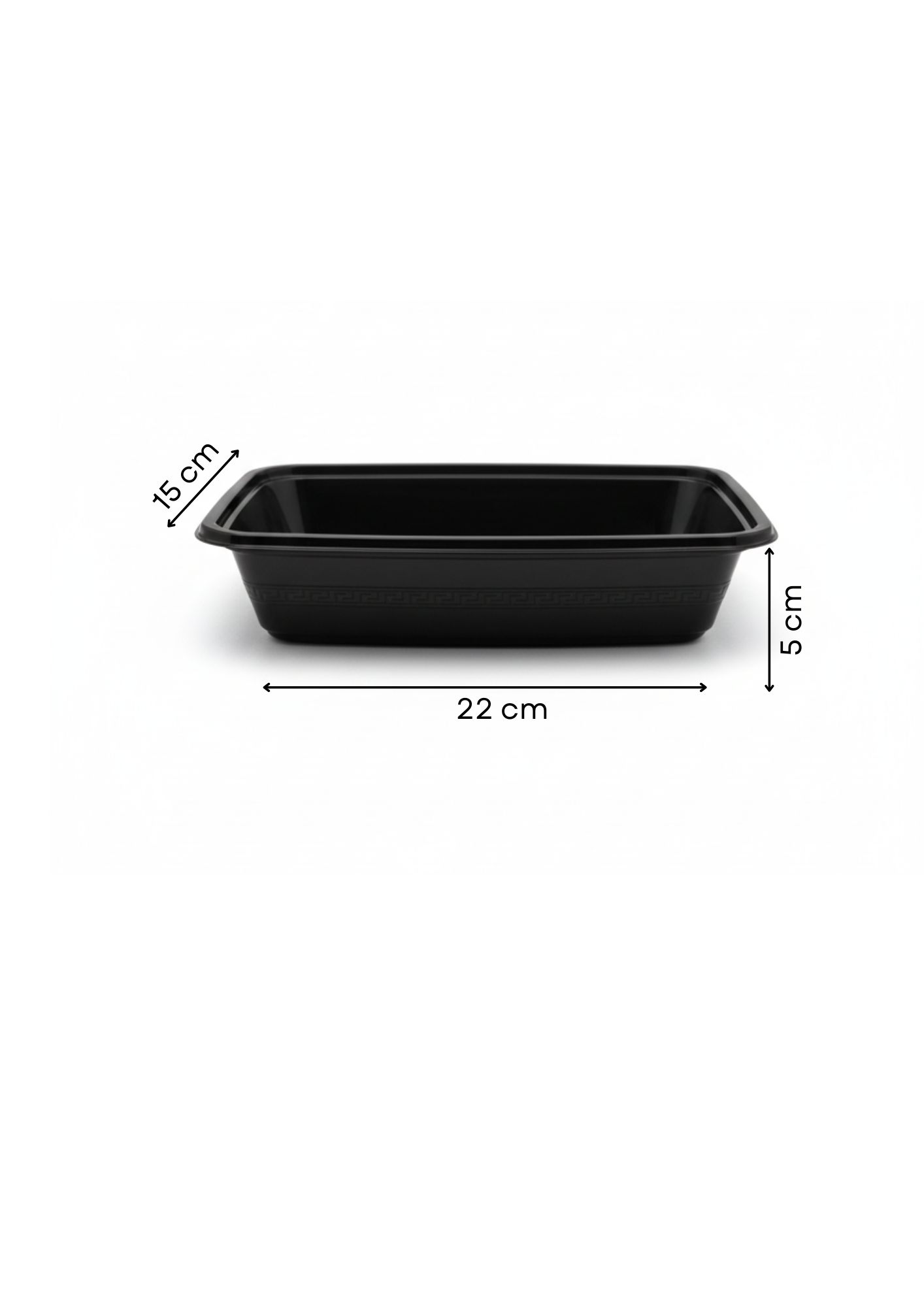 Black Rectangle Container – RE32 without lid measure