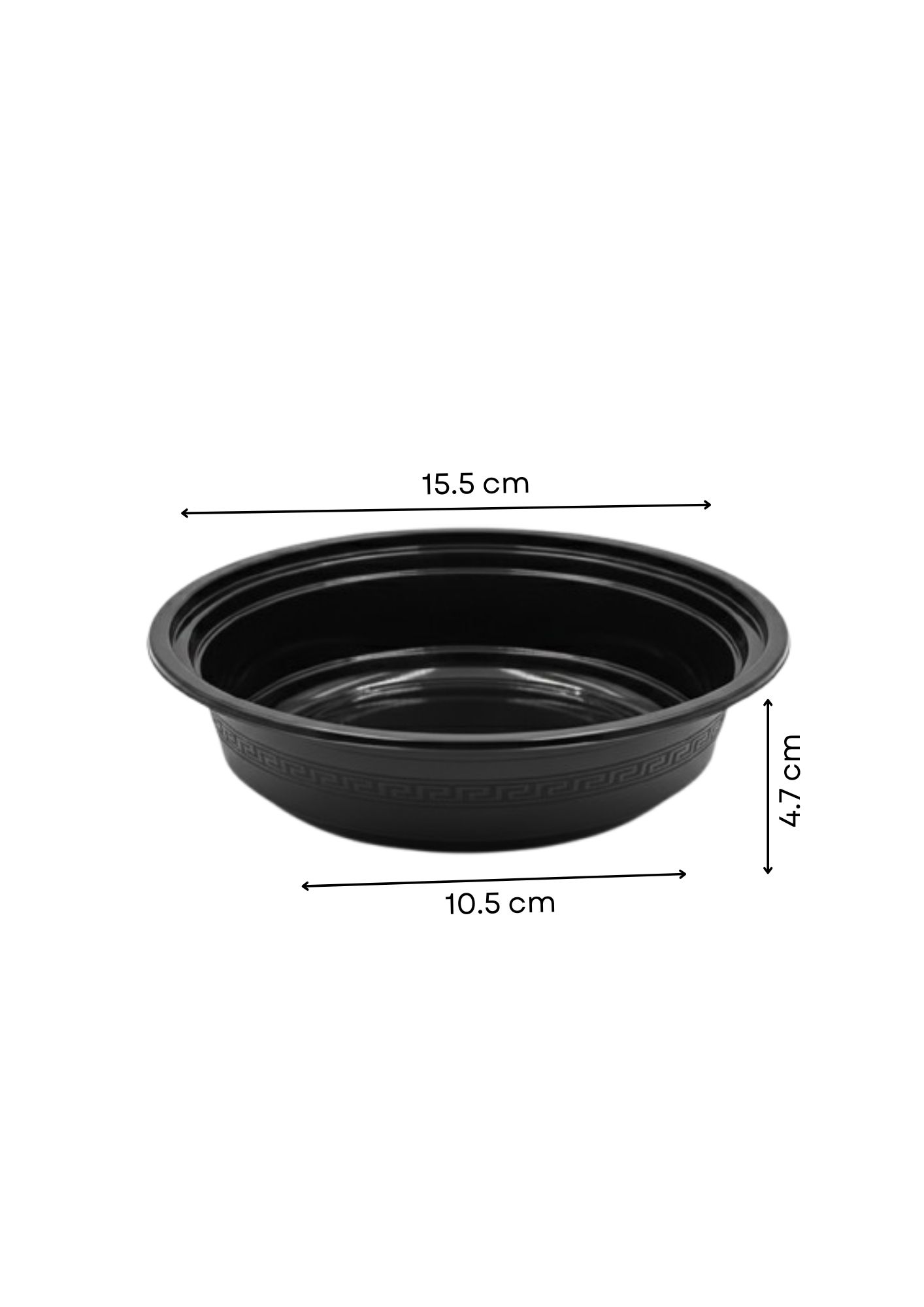 Black Round container – RO16 without lid measure (1)