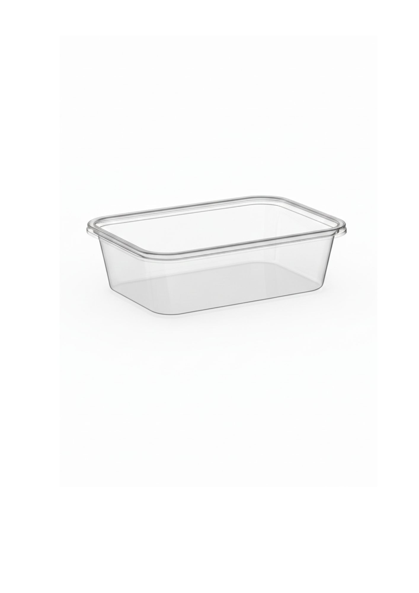 Microwave Container Clear Rectangle - 500ml without lid