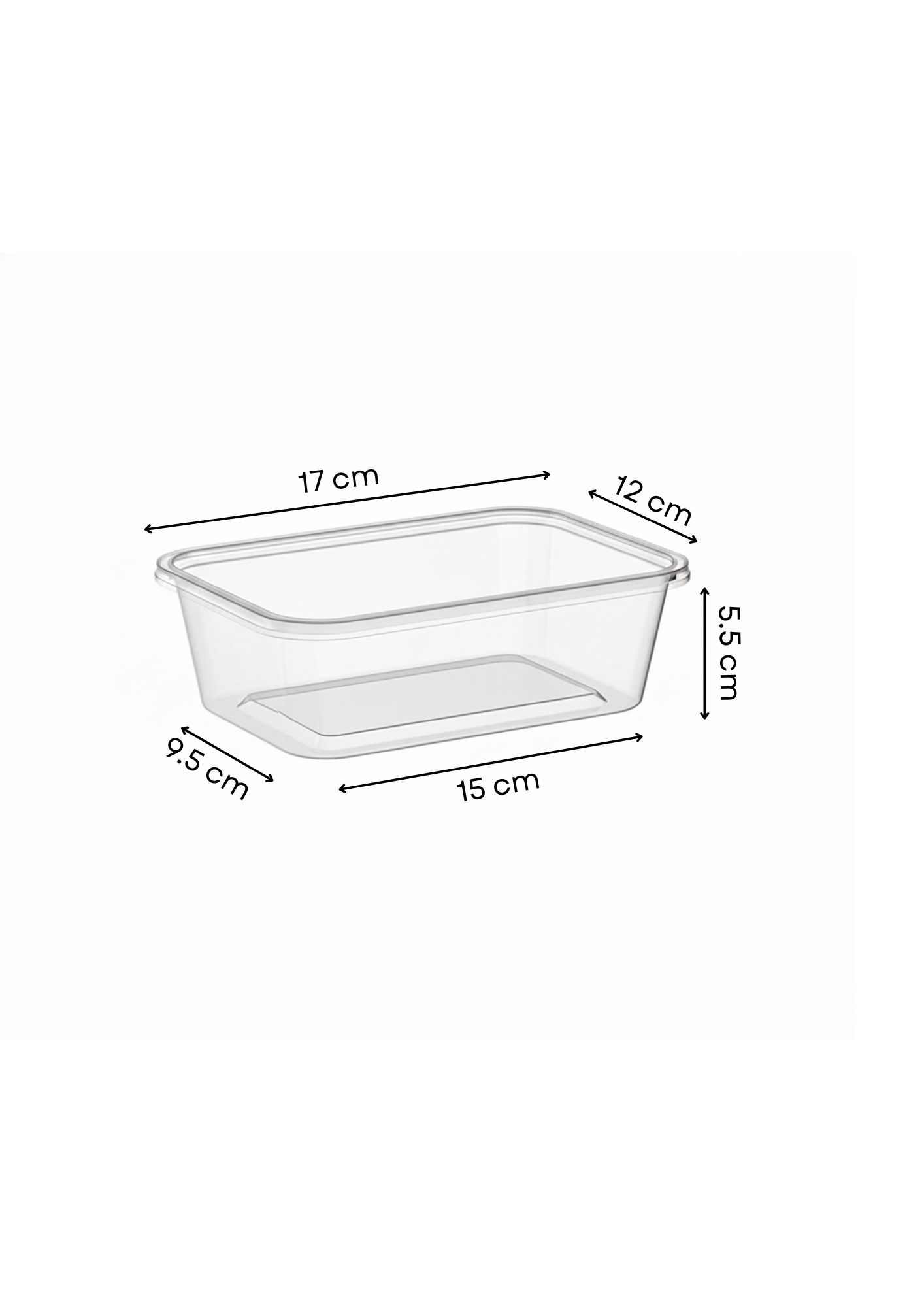 Microwave Container Clear Rectangle - 750ml
