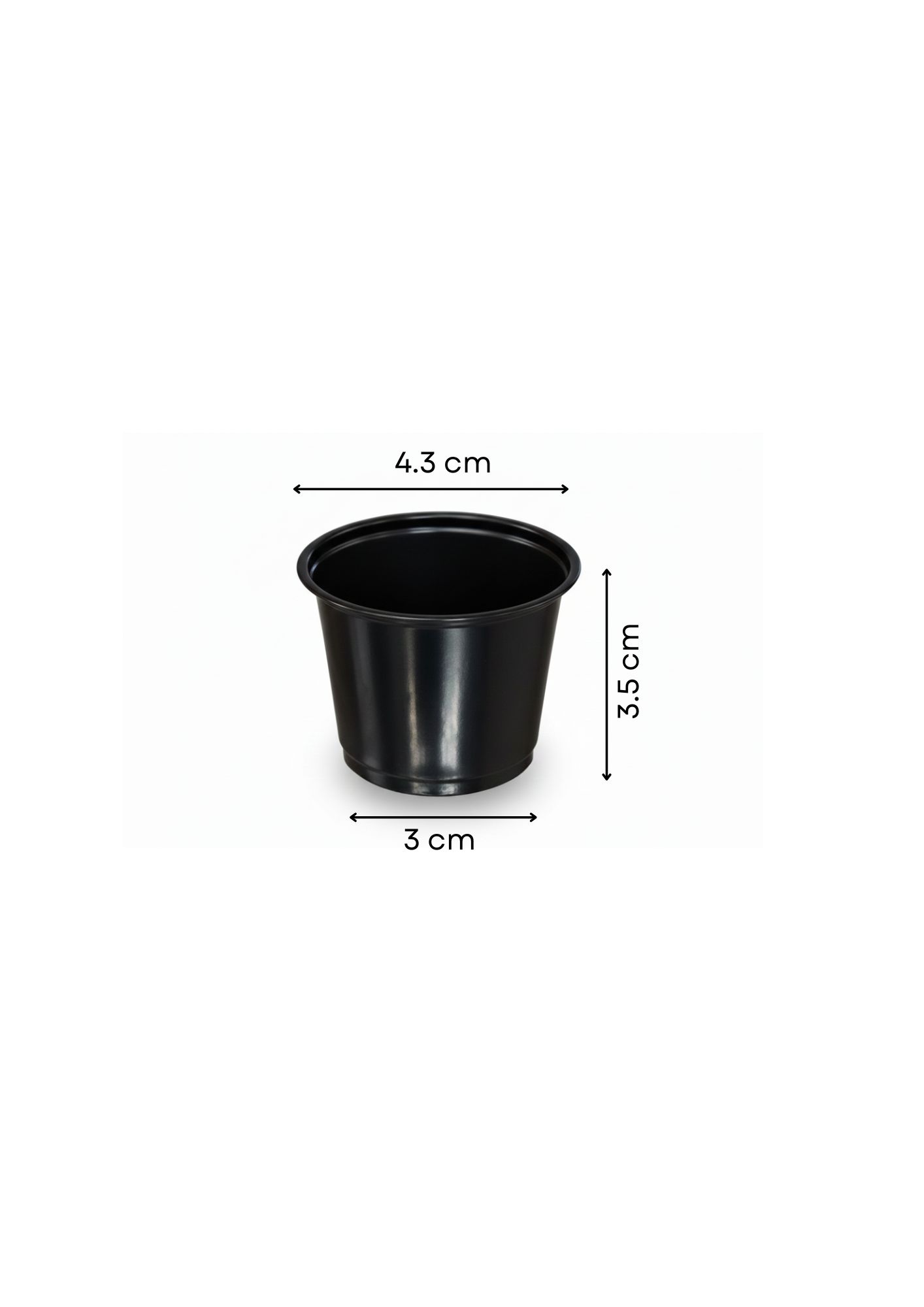 Souffle Cup Black 1oz (1x2000pcs) without lid measure