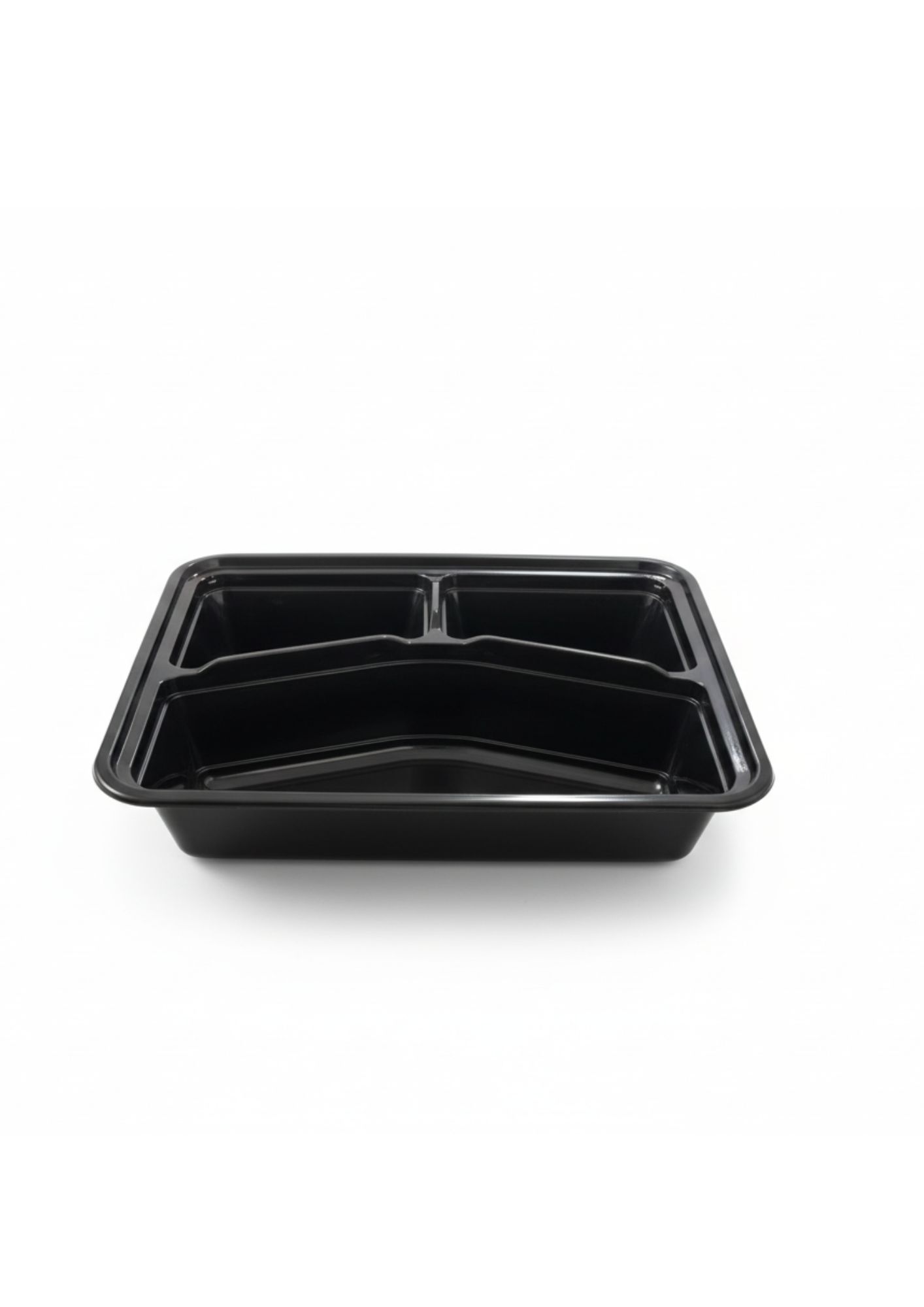 Black Base Microwave container 3 Portion With Lid – RE342 without lid