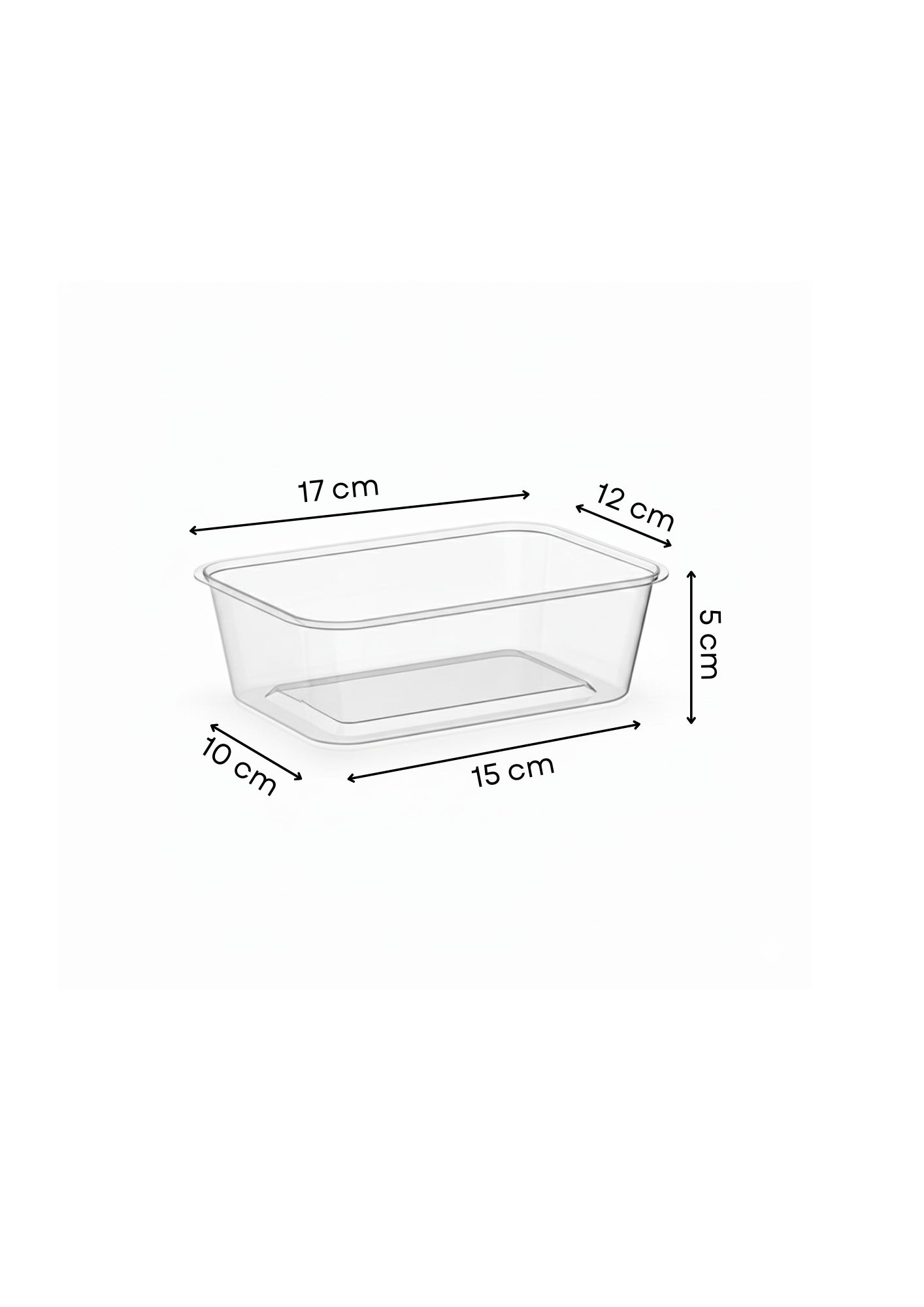 Microwave Container Clear Rectangle 650ml measure