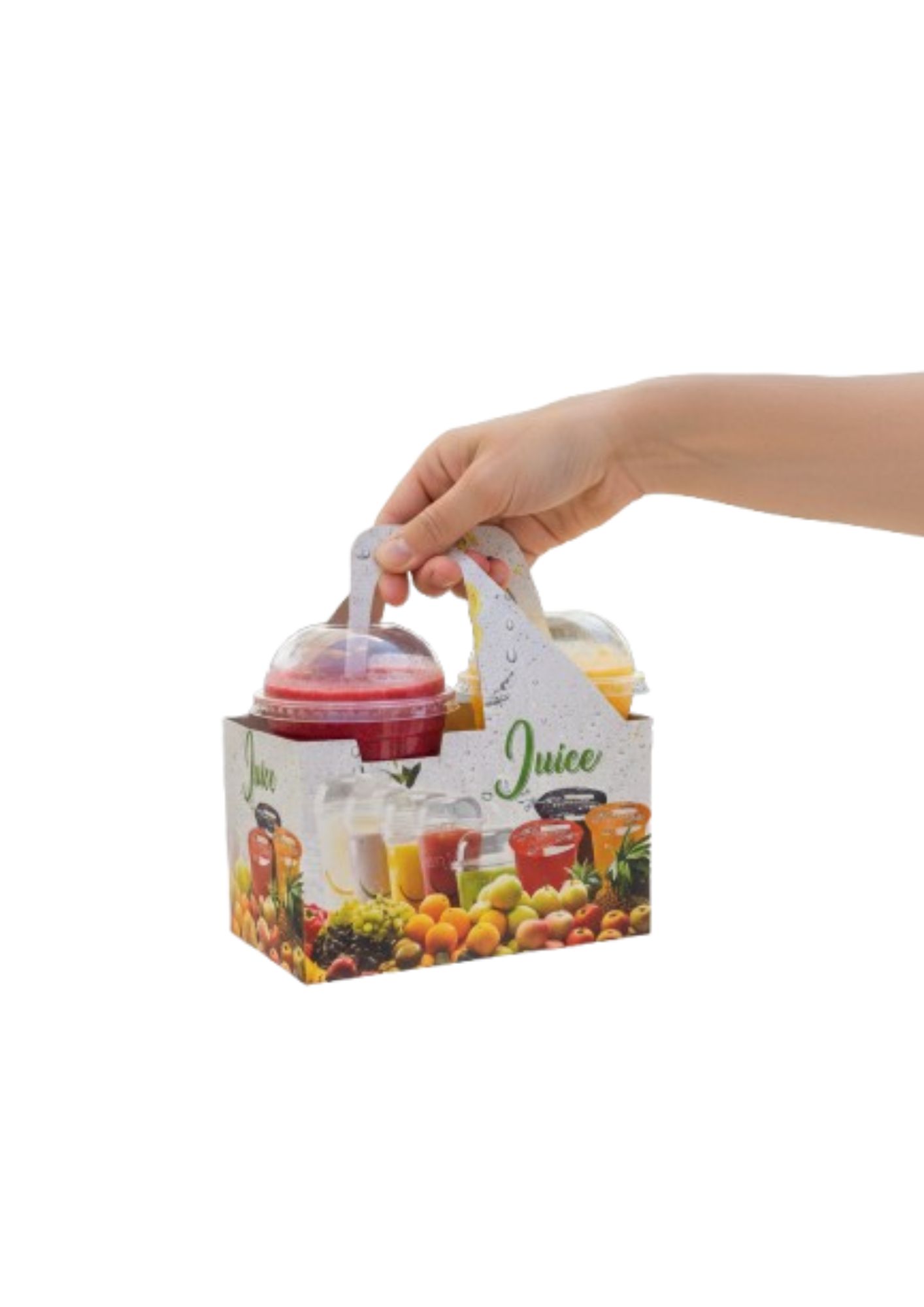 2 Can Juice Carrier – (250pcs) front2 with hand