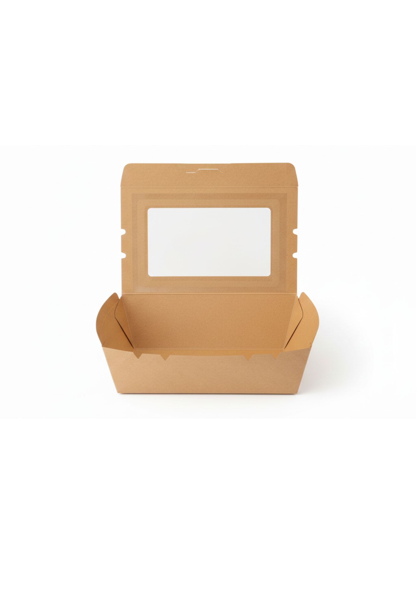 Kraft Lunch Box with Window - Ex. small(400ml) open single