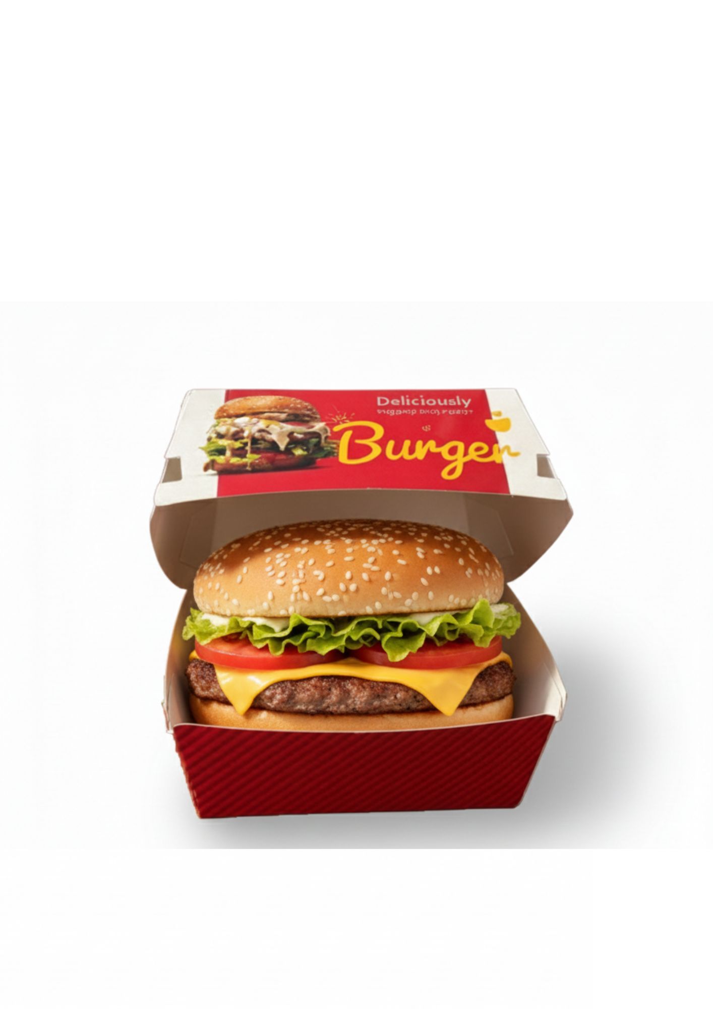 burger box red with burger