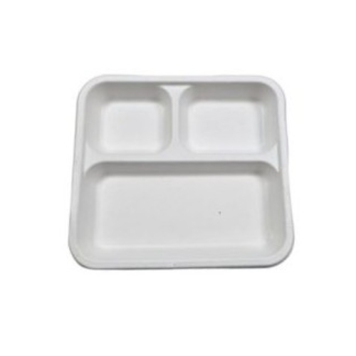 Bio- Degradable Meal Tray 3Portion (300Pcs)
