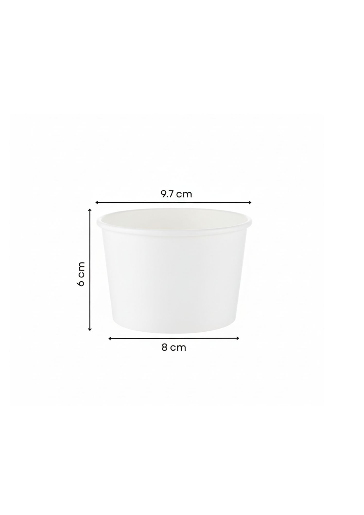 Kraft Soup Tub White 8Oz (500Pcs) measure