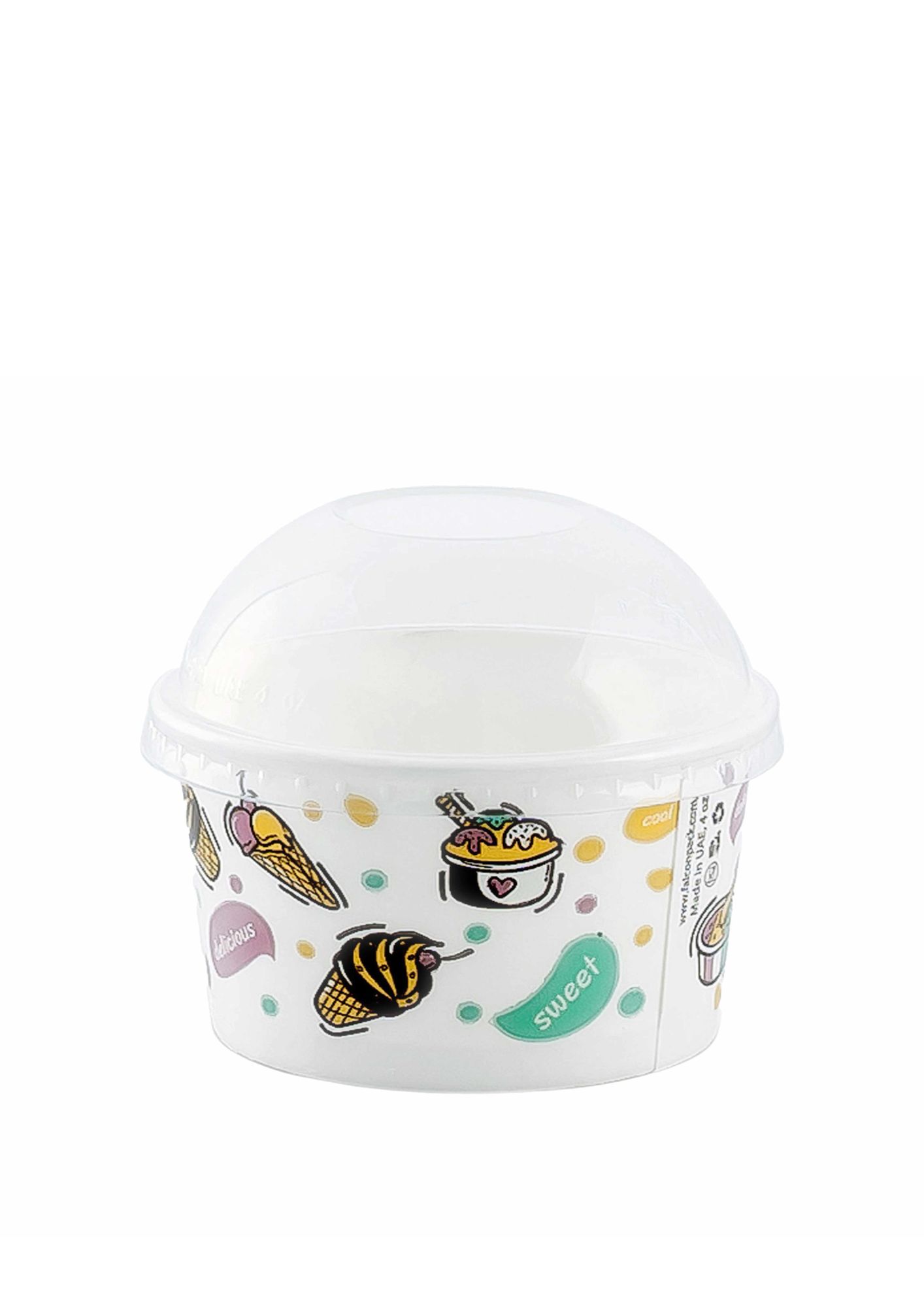 Dome Lid For Ice Cream Bowl 4 Oz(1000Pcs) single with cup