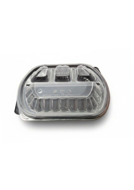 Black Base Container With Lid 4- Compartments