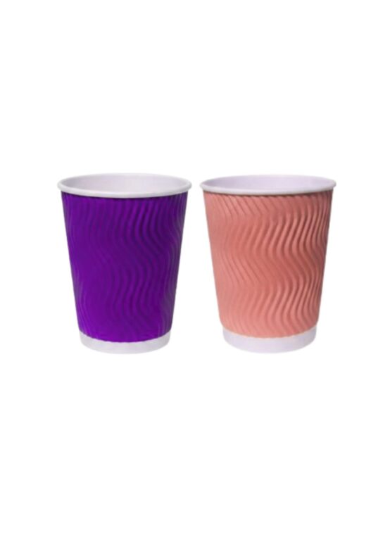 Paper Ripple Cup Assorted Colors – 8Oz (500Pcs)