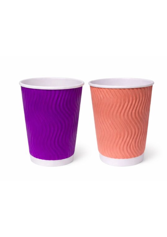 Paper Ripple Cup Assorted Colors – 8Oz (500Pcs)