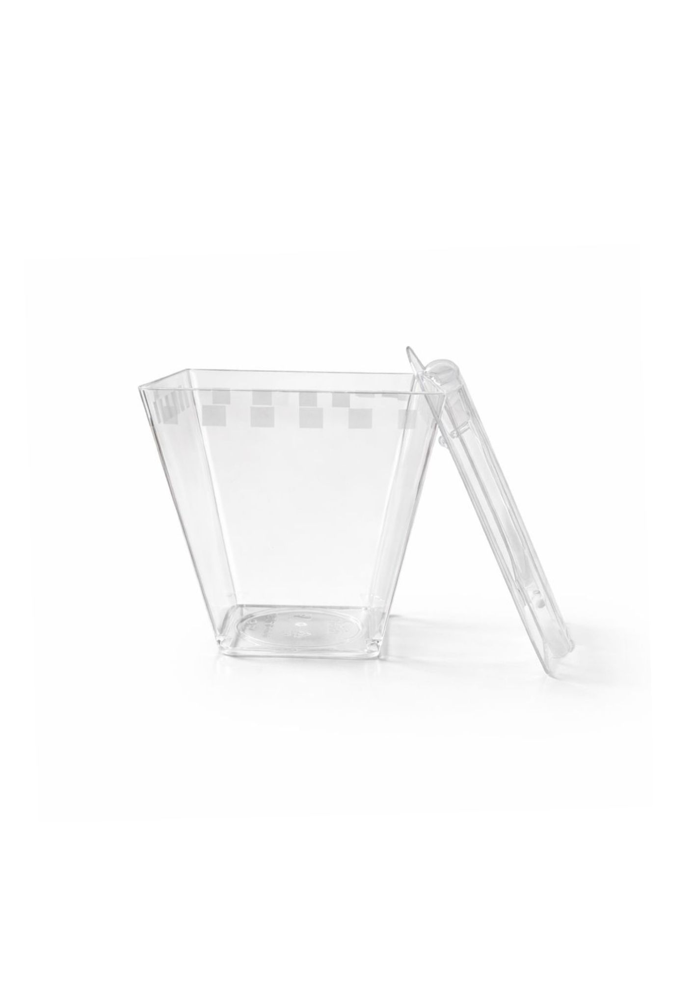 Dessert Cup Square 120Cc Cup + Lid (500Pcs)