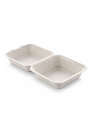 Bagasse Clamshell 6"X6" (500Pcs)