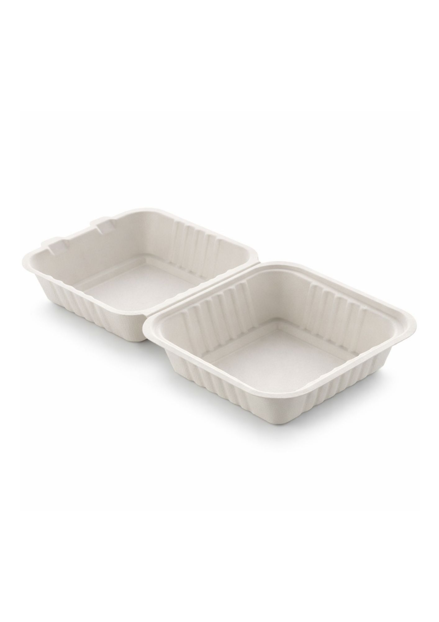 Bagasse Clamshell 6"X6" (500Pcs)