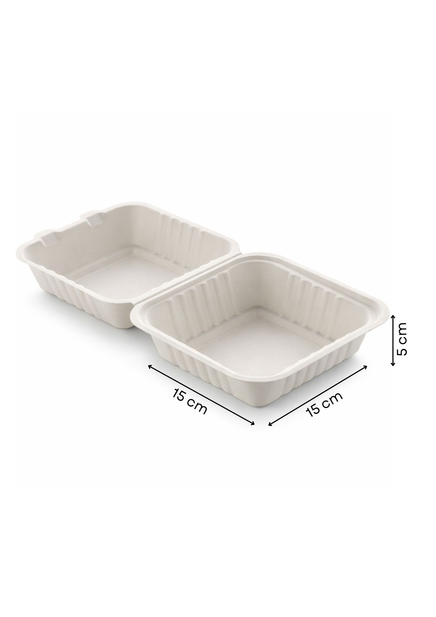 Bagasse Clamshell 6"X6" (500Pcs) - Image 3