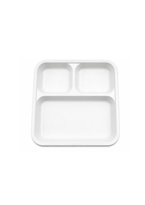 Bio- Degradable Meal Tray 3Portion (300Pcs)