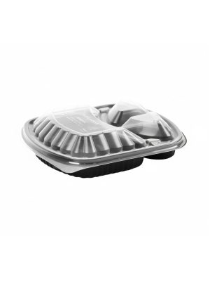 Black Base Container with Lid 3- Compartments