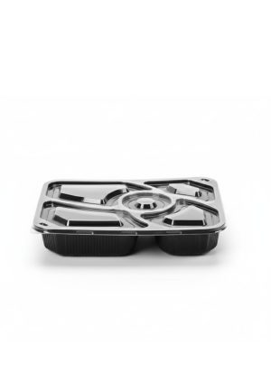 Black Base  Microwave container 5 Portion With Lid