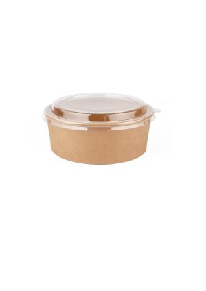 Kraft Salad Bowl 1100Ml W/Ld - Round (300Pcs)