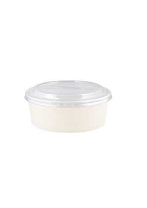 Kraft Salad Bowl 1300Ml W/Ld-Round(300Pcs) White