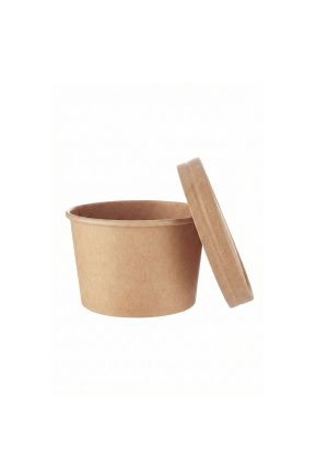 Kraft Soup Tub 12Oz  (500Pcs) With Paper Lid