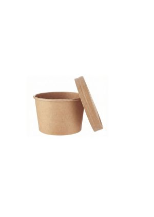 Kraft Soup Tub 8Oz  (500Pcs) With Paper Lid