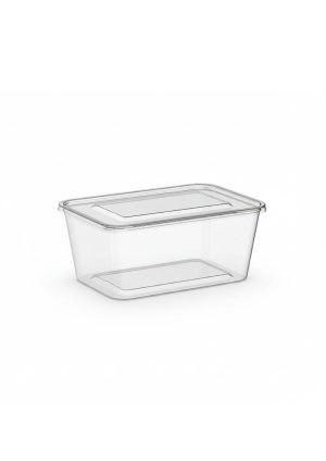 Microwave Container Clear  Rectangle -1500ml (250Pcs)