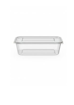 Microwave Container Clear Rectangle 500ml With Lid-100 pcs