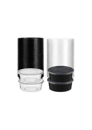 Microwave Container  Round - 250ml Black / Clear