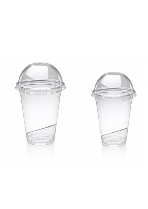Plastic Juice Cup PET Clear with Dome Lid (Cosmoplast) (100pcs) - 8oz/10oz