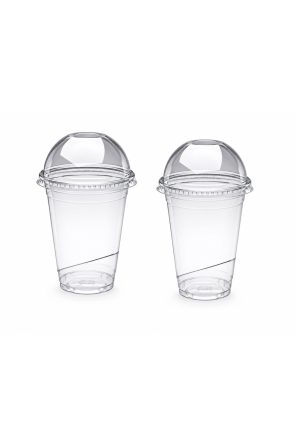 Plastic Juice Cup PET Clear with Dome Lid (Cosmoplast) (50 pcs) -12oz/14oz/Tall 16oz
