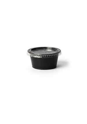Souffle Cup Black 2oz with Clear Lid-2000 pcs